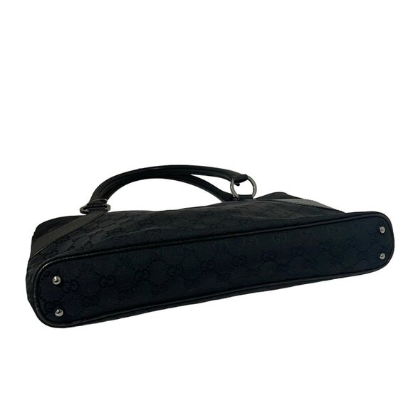 Auth GUCCI GG 113015 Black Jacquard Leather - Tote Bag - Picture 4 of 8